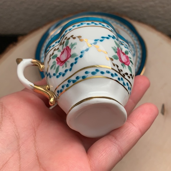 China Rose Gold Tone Mini Plate & Teacup Set - Picture 10 of 10